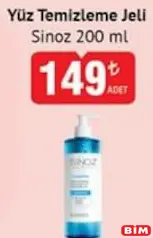 SİNOZ YÜZ TEMİZLEME JELİ 200 ML fiyat ve kampanya bilgisi